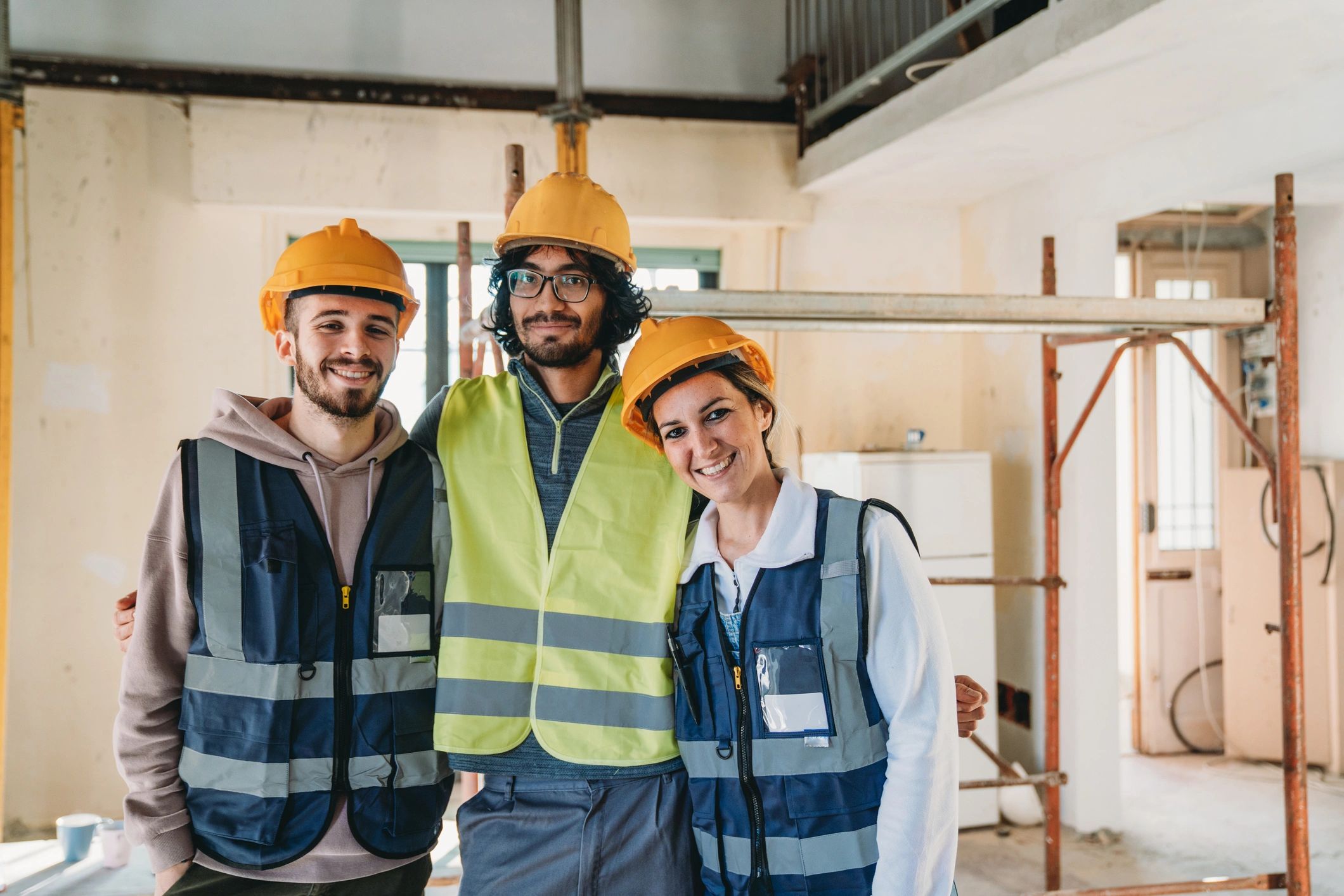 Construction worker portrait on site